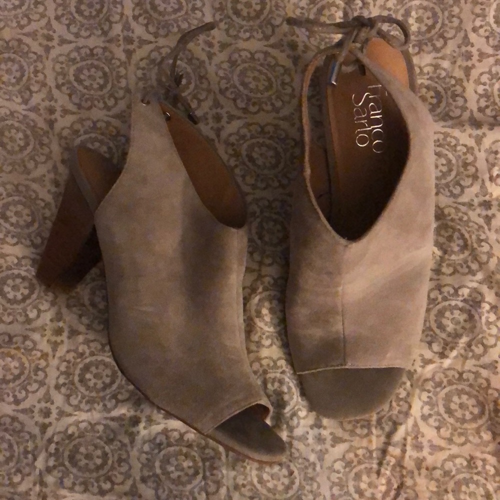 Franco Sarto suede peep toe heels! So cute!